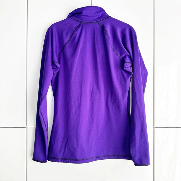 Nike Pro Dri-Fit Purple 1/2 Zip Pullover Size Medium Women’s Thumb Hole Athletic - Picture 4 of 9